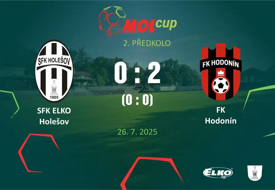 SFK ELKO Holešov A : FK Hodonín 0:2 (0:0)